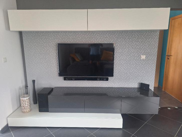 Ensemble de meubles design blancs/gris anthracite, Huis en Inrichting, Kasten | Wandmeubels, Zo goed als nieuw, Minder dan 100 cm