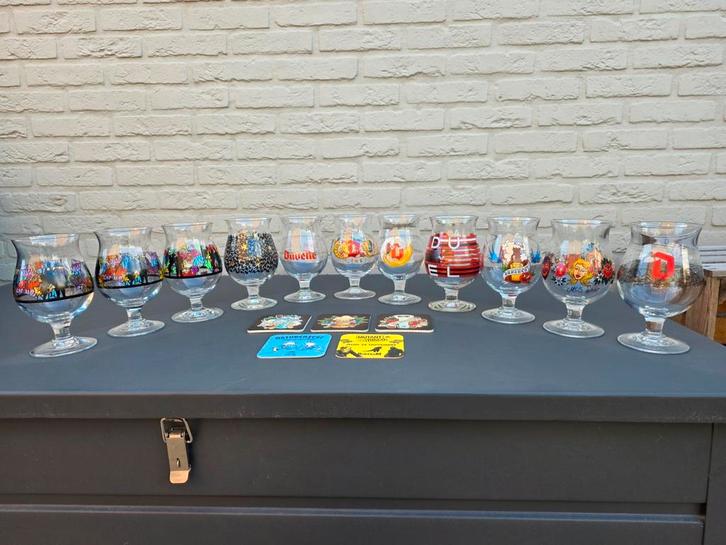 11 Duvel glazen divers, Verzamelen, Biermerken, Nieuw, Viltje(s), Duvel, Ophalen of Verzenden