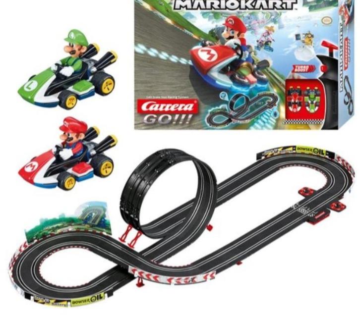 Racebaan Mario Kart, incl nieuwe ramp, Kinderen en Baby's, Speelgoed | Racebanen, Zo goed als nieuw, Racebaan, Carrera, Met looping