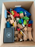 Houtblokken trein / auto set, Kinderen en Baby's, Speelgoed | Houten speelgoed, Gebruikt, Ophalen of Verzenden