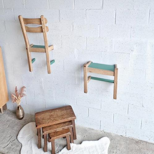 Set de demi chaise déco en chêne massif aerogommé, Maison & Meubles, Accessoires pour la Maison | Autre, Comme neuf, Enlèvement
