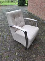 strakke stoel in taupe / grijs bruin fauteuil, Ophalen of Verzenden, Gebruikt, Overige kleuren