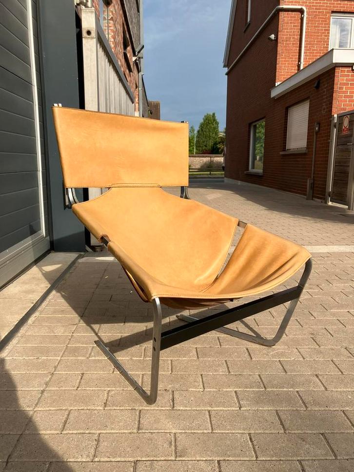 Artifort F444 van Pierre Paulin, camel naturel leder, Huis en Inrichting, Zetels | Voetbanken en poefs, Ophalen of Verzenden