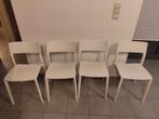 (Tuin)stoelen wit, kunststof, 4 stuks, Huis en Inrichting, Ophalen, Wit, Kunststof
