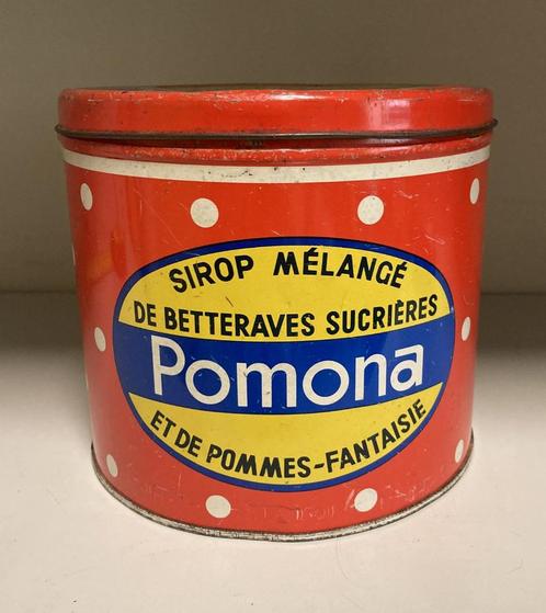 Vintage Pomona siroop blikken doos, Verzamelen, Blikken, Gebruikt, Overige, Overige merken, Ophalen of Verzenden
