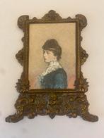 21 cm x 17 cm groot koperen fotolijst ( circa 1890 )., Antiek en Kunst, Ophalen of Verzenden