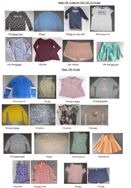 meisjes kinderkledij maat  158/13j 164/14j, Kinderen en Baby's, Kinderkleding | Kinder-kledingpakketten, Maat 158, Ophalen of Verzenden