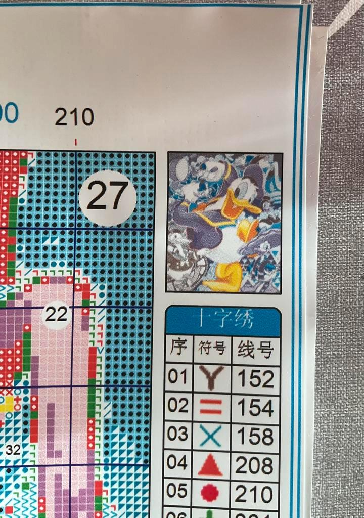 Donald Duck voorgedrukt borduurpakket, Hobby en Vrije tijd, Borduren en Borduurmachines, Zo goed als nieuw, Patroon, Ophalen of Verzenden