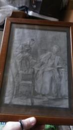 Prachtig schilderij met Beaudoin-thema: interieurscène, in p, Ophalen