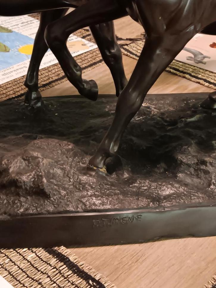 BRONZEN BEELD PAARDEN, Antiek en Kunst, Antiek | Brons en Koper, Brons, Ophalen