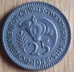 CYPRUS 25 MILS 1955 KM 35 in mooie staat, Postzegels en Munten, Munten | Europa | Niet-Euromunten, Losse munt, Overige landen