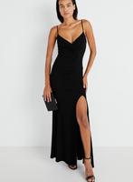 Robe noire, sexy, magnifique avec fente, neuve, taille uniqu, ANDERE, Envoi, Neuf, Noir
