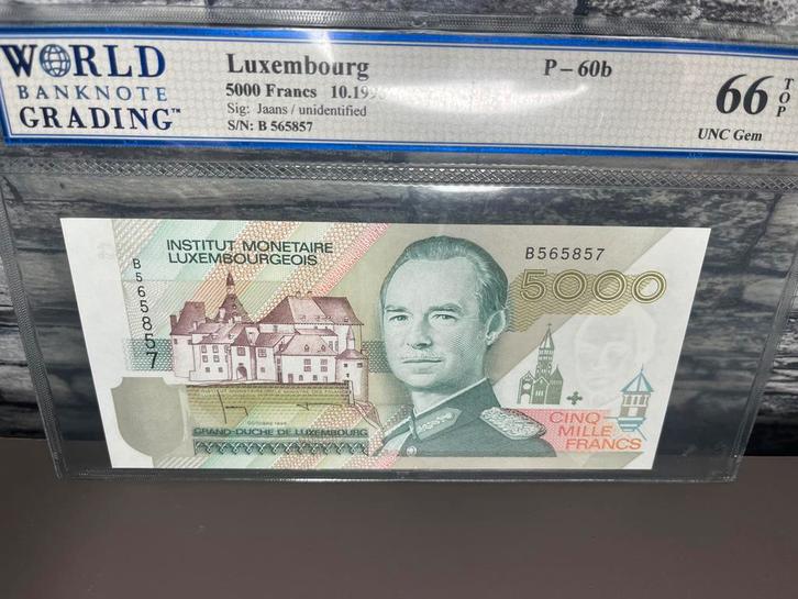 5000 frank Luxemburg wbg 66! Zeldzaam, Postzegels en Munten, Bankbiljetten | Europa | Niet-Eurobiljetten, Setje, Overige landen