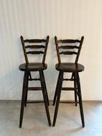 Vintage set van 2 Barkrukken, Huis en Inrichting, Barkrukken, Ophalen, Zo goed als nieuw, Hout
