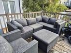 Loungeset in donkergrijze rattan in heel goede staat., Tuin en Terras, Tuinsets en Loungesets, Ophalen, Zo goed als nieuw, Loungeset