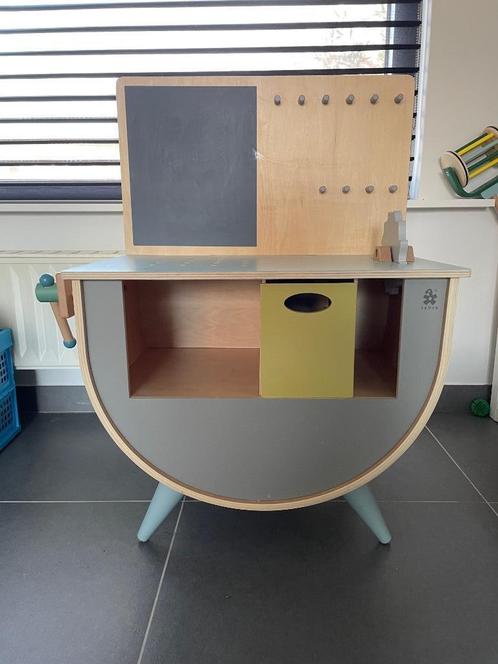 Sebra houten werkbank, Kinderen en Baby's, Speelgoed | Houten speelgoed, Gebruikt, Meubelstuk of Keukentje, Ophalen