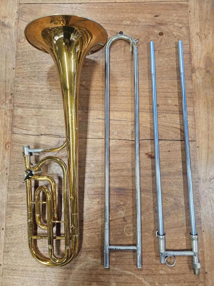 King 5B Symphony Bb/ F Large Bore Tenor Trombone, Muziek en Instrumenten, Blaasinstrumenten | Trombones, Gebruikt, Tenor, Ophalen