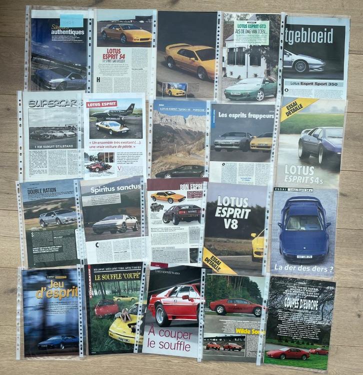 LOTUS ESPRIT - ARTIKELS, Boeken, Auto's | Folders en Tijdschriften, Ophalen of Verzenden