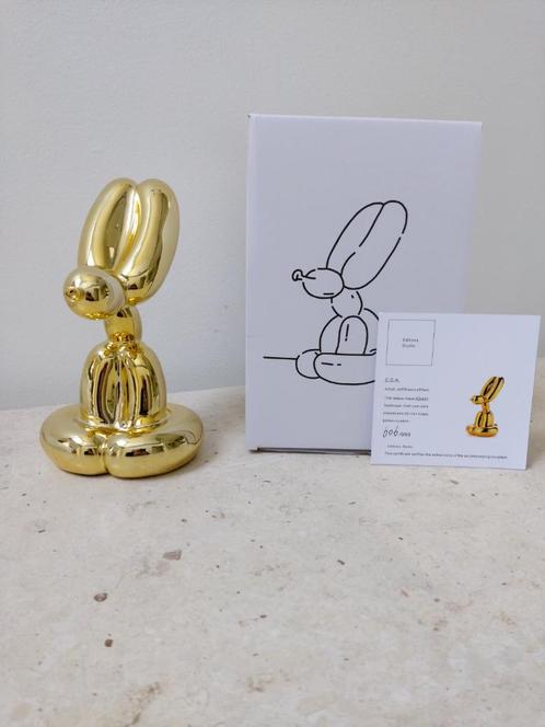 Jeff Koons: Balloon Rabbit (Gold); 606/999 - Editions Studio, Antiek en Kunst, Kunst | Beelden en Houtsnijwerken, Ophalen of Verzenden