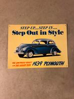 1939 Plymouth plaque publicitaire garage USA, Collections, Comme neuf