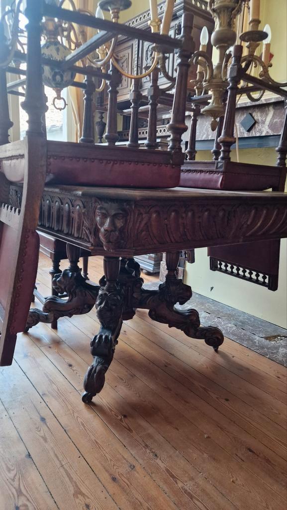 Table + 6 chaises ancien vintage en bois, Antiquités & Art, Antiquités | Meubles | Tables, Enlèvement