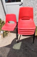 Vintage design stapelstoel stoel MARKO Jac Vogels rood 5x, Ophalen of Verzenden, Gebruikt, Rood