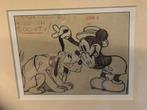 Tekening Mickey Mouse en Pluto inclusief kader, Ophalen, Minder dan 50 cm, Tekening, Nieuw