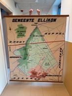 Antieke topografische schoolkaart Ellikom, Antiek en Kunst, Ophalen, Aardrijkskunde