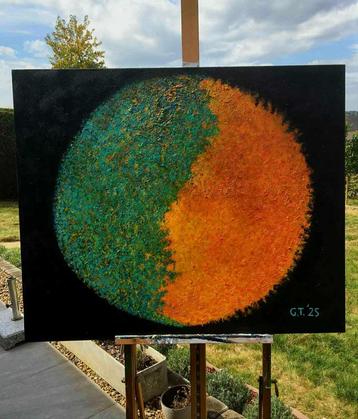 Abstract acrylschilderij beschikbaar voor biedingen