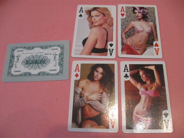 4 Azen van kaartspel - speelkaarten erotiek 18+ (219), Verzamelen, Speelkaarten, Jokers en Kwartetten, Zo goed als nieuw, Speelkaart(en)