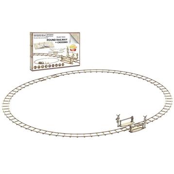 3D Houten Puzzel Round Railway + Crossing 1:40 - DIY Build beschikbaar voor biedingen