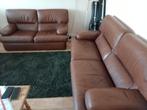 3+2 lounge van echt leer, Huis en Inrichting, Ophalen, 150 tot 200 cm, Hoekbank, Zo goed als nieuw