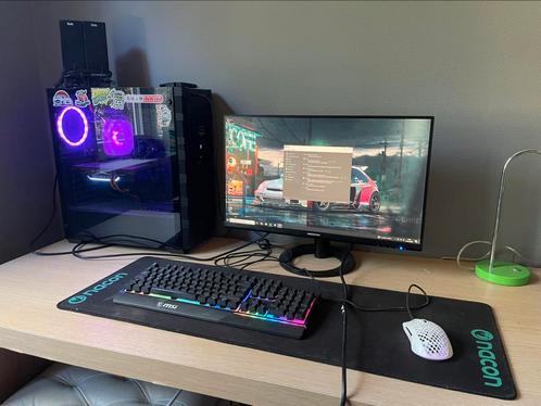 Gaming pc, Computers en Software, Desktop Pc's, Zo goed als nieuw, Met monitor, Gaming, Ophalen