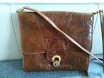 Krokodil lederen hand tas 35 euro, Ophalen, Gebruikt, Bruin, Handtas