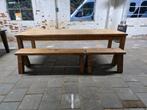 Franse boerentafel 270 cm met 2 eetbanken, Ophalen, Gebruikt