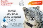 Installeer Mac OS X Snow Leopard 10.6.3 OSX USB zonder DVD, Computers en Software, Besturingssoftware, Nieuw, MacOS, Verzenden