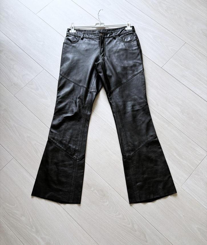 Harley-Davidson Biker Broek – Echt Leer, Flared Fit, Motoren, Kleding | Motorkleding, Broek | leer, Dames, Tweedehands, Ophalen of Verzenden