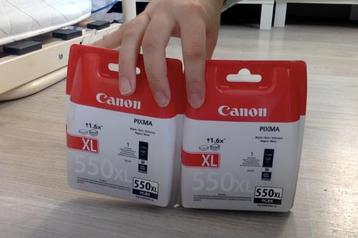 Verkoop een lot van 2 Canon PGI-550XL zwarte XL BK-cartridge beschikbaar voor biedingen
