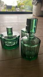 Vintage Boudoirset met Parfumfles 3 delig, Handtassen en Accessoires, Uiterlijk | Parfum, Gebruikt, Ophalen