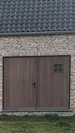 Dubbele deur afromosia, Doe-het-zelf en Bouw, Deuren en Vliegenramen, Ophalen, Zo goed als nieuw, Hout, Garagedeur