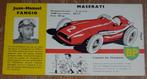 Jean Graton buvard Fangio BP 60s Will Maserati Publiart F1, Comme neuf, Autres personnages, Image, Affiche ou Autocollant, Enlèvement ou Envoi