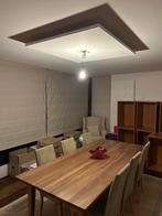 Moderne eettafel met 6 stoelen (alcantara), Huis en Inrichting, Tafels | Eettafels, Ophalen, Gebruikt, 100 tot 150 cm, 200 cm of meer