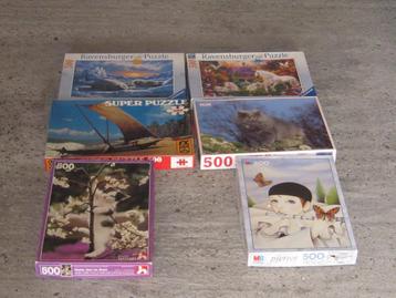 14 puzzles de 500/1000 pièces, Enlèvement ou Envoi, 500 à 1500 pièces, Utilisé, Puzzle