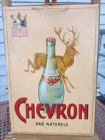 blikken reclame reclamebord chevron 1954, Verzamelen, Ophalen, Zo goed als nieuw, Reclamebord