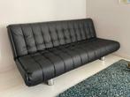 Zetelbed - slaapbank - als nieuw - zwart kunstleer, Ophalen, Zo goed als nieuw, Zwart