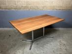 Eettafel bureau massiefeiken chroom industrieel vintage, Ophalen, Gebruikt, Eikenhout, Eames Gispen Castelli Spectrum Thonet Miller``