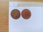 België: 2 centimes 1912 & 1919 Frans, Ophalen, Metaal, Setje