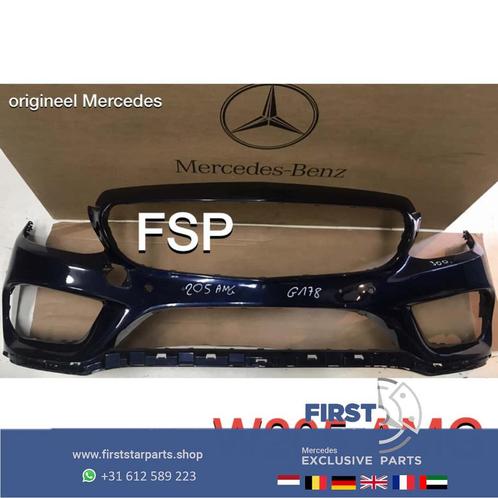 W205 AMG VOORBUMPER Mercedes C Klasse BLAUW 2014-2018 ORIGIN, Auto-onderdelen, Carrosserie, Bumper, Mercedes-Benz, Voor, Gebruikt
