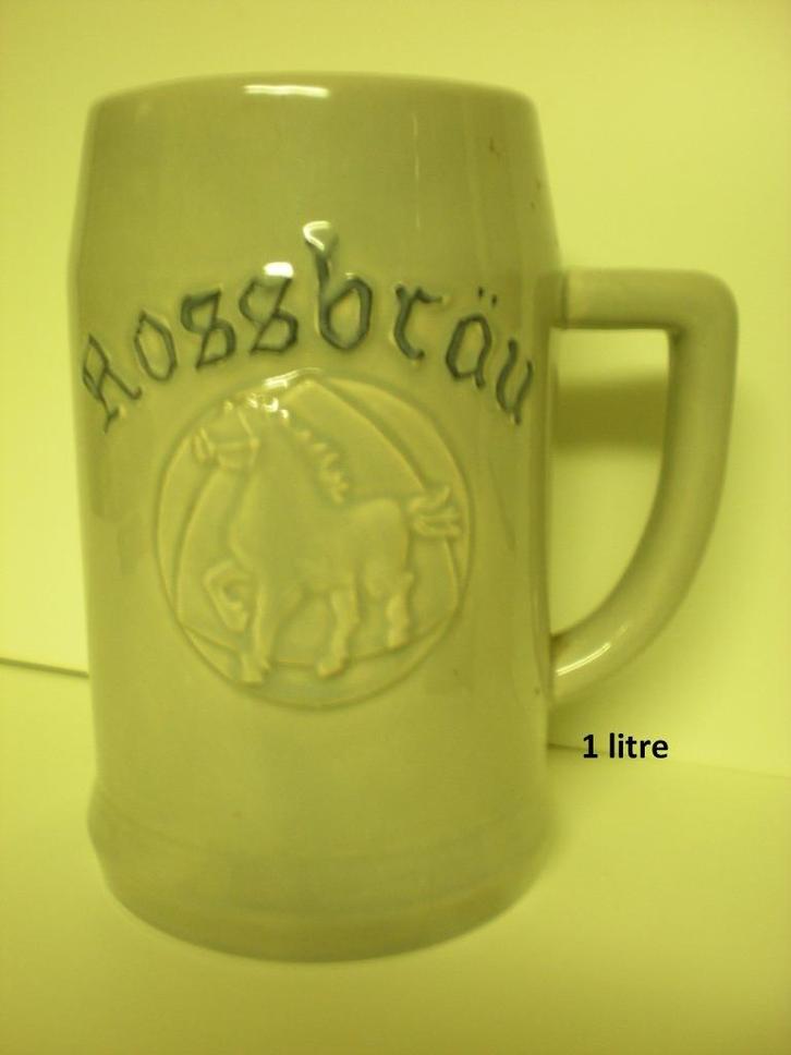 Rossbrau mok van 1 liter, Verzamelen, Biermerken, Zo goed als nieuw, Pul(len), Ophalen of Verzenden