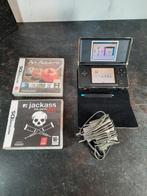 Nintendo DS lite + 2 games, oplader en beschermhoes., Gebruikt, Zwart, Ophalen of Verzenden, Italiëlei 124, 2000 Antwerpen